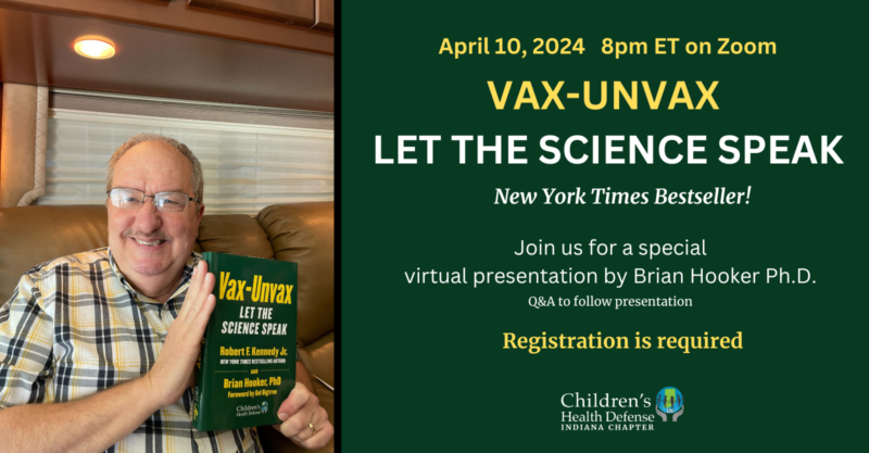 brian hooker holding the book vax-unvax let the science speak